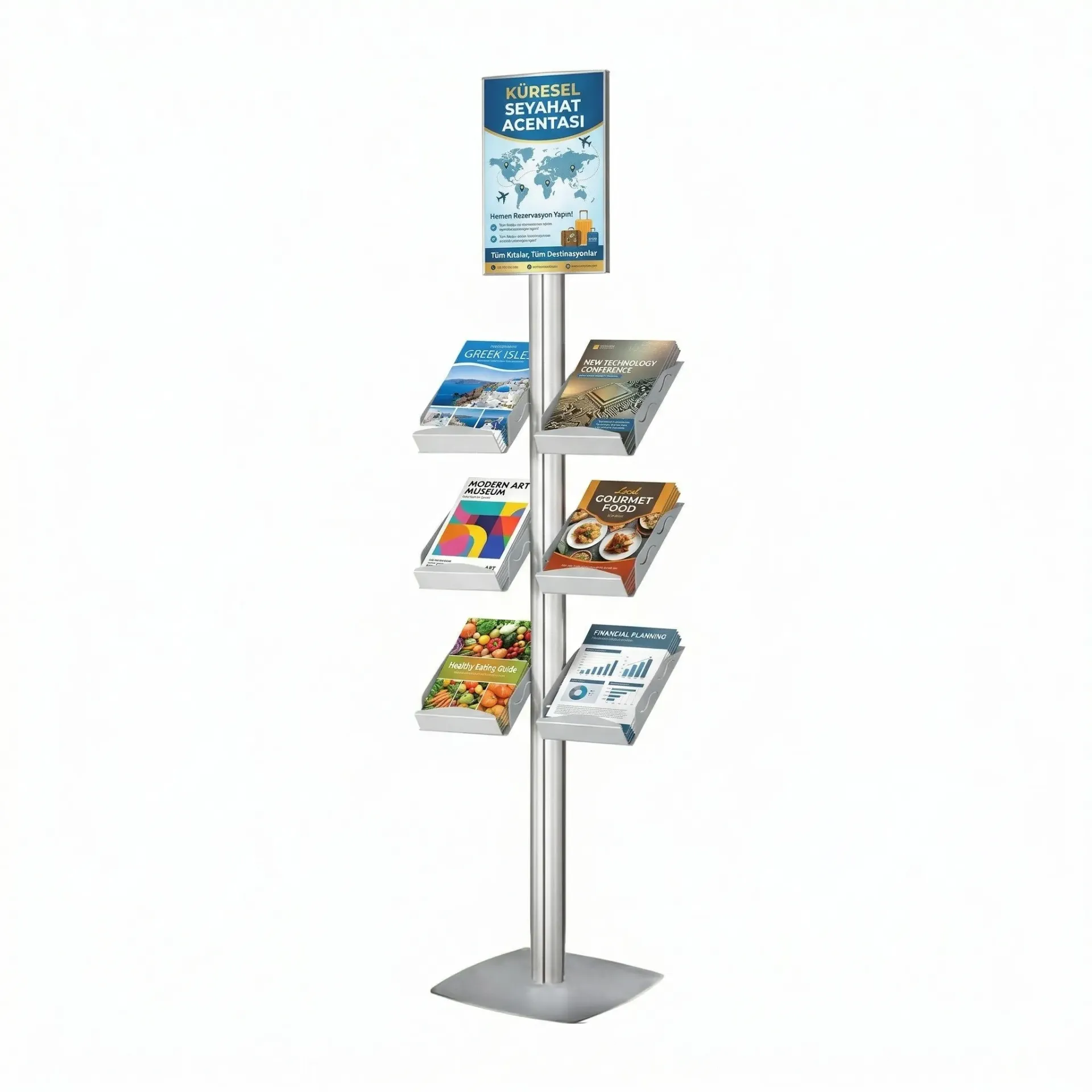Dynamic Brochure Stand with Side Shelf